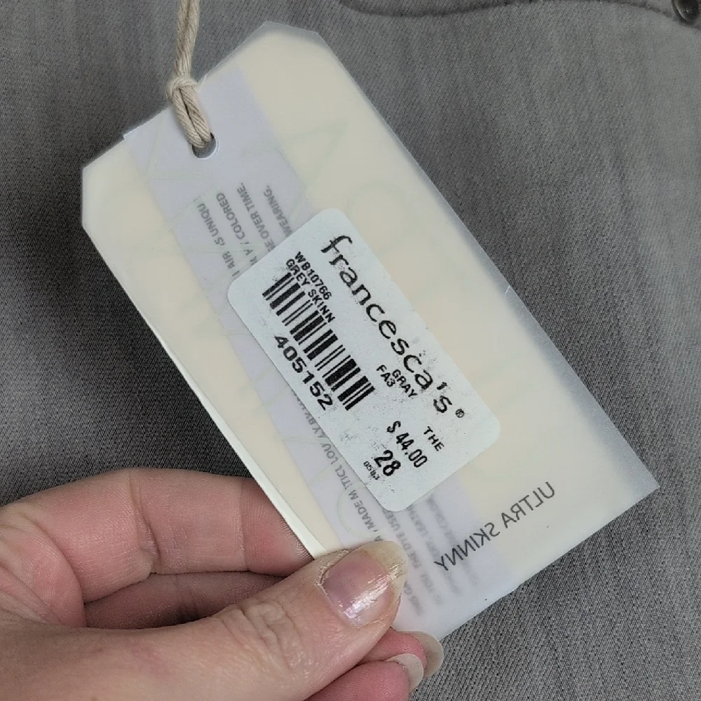 Harper Ulyra Skinny Jeans in‎ Light Gray New 28